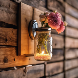 Rustic Mason Jar Wall Sconces