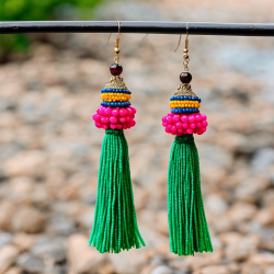 Beaded Tassel Earrings