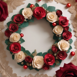 Book Page Rose Holiday Wreath