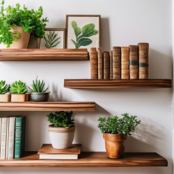 Rustic Wooden Floating Shelves