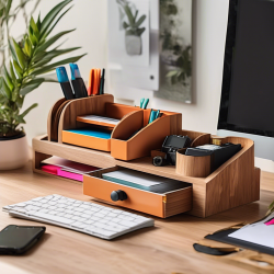Custom Laser-Cut Multi-Material Desk Organizer