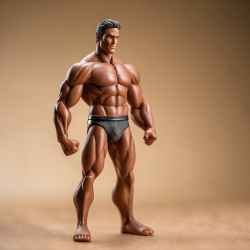 Muscular Male Figurine Sculpture with Fabric Underwear