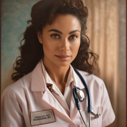Layered Paper Portrait of a Nurse Expressing Care and Responsibility