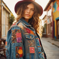 Handcrafted Boho Patchwork Denim Jacket