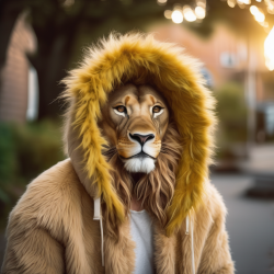 Faux Fur Lion Mane Wig for Hoodies