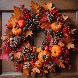 Autumn Leaf and Wire Fall Wreath