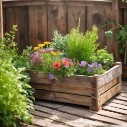 Rustic Pallet Wood Garden Planter
