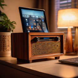 Smart Music Box with iPad and Cambridge Soundworks Speakers