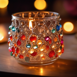 Beaded Candle Holder Accent