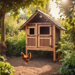 Hühnerstall mit Brutstätten und Auslauf für 3 Hühner