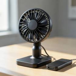 Portable 3-Direction Mini Fan with CPU Fan and Power Bank
