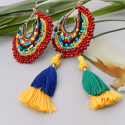 Beaded Tassel Earrings