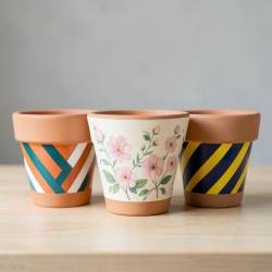 Hand-Painted Terra Cotta Plant Pots