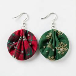 Festive Fabric Holiday Earrings