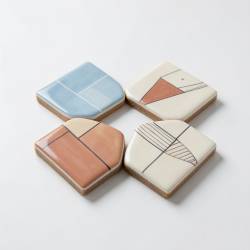 Ceramic Tile Coaster Set