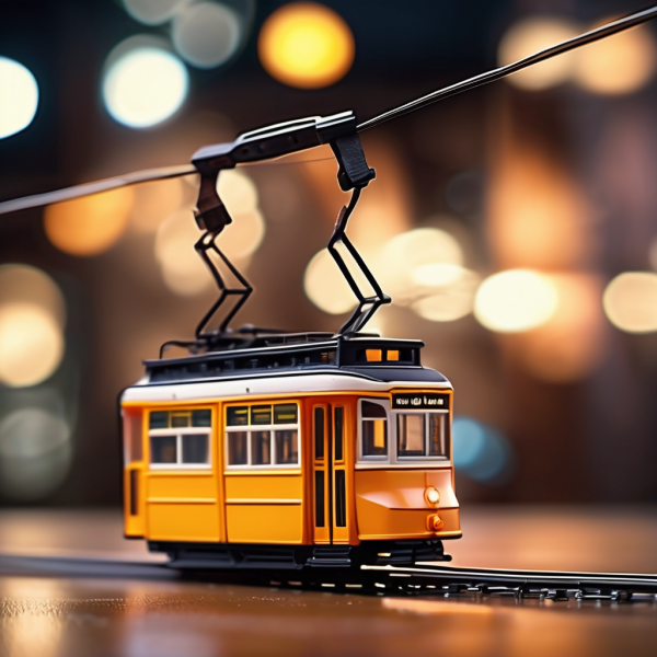 Miniature Hanging Tram Model for Urban Décor
