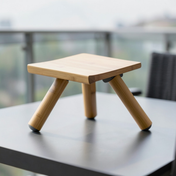 Angled Bamboo Laptop Stand for 16-inch Laptop