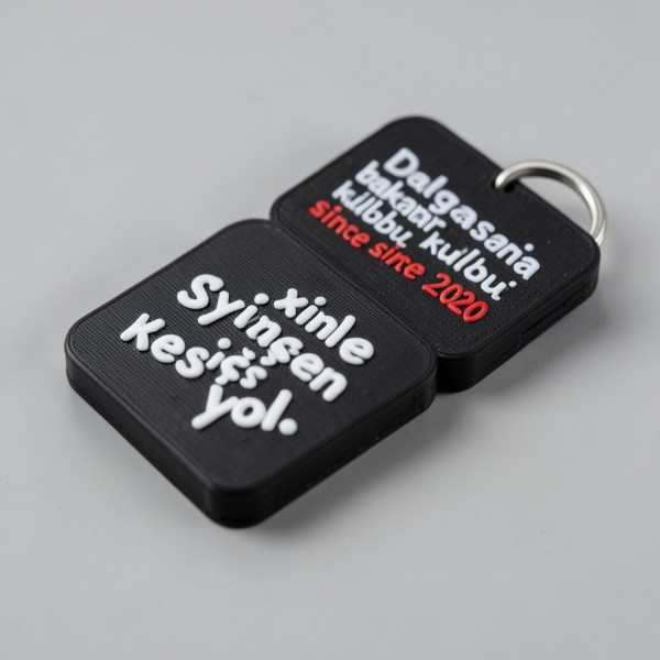 3D Printed Custom Square Keychain