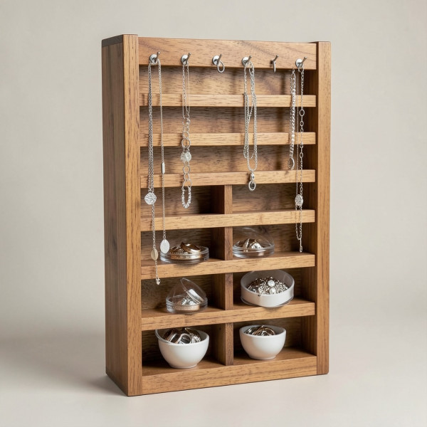 Wood Cassette Holder Jewelry Organizer