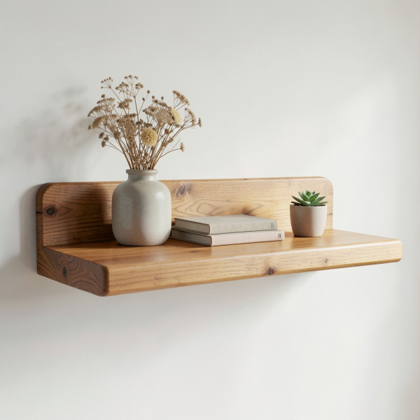 Rustic Wooden Floating Shelf