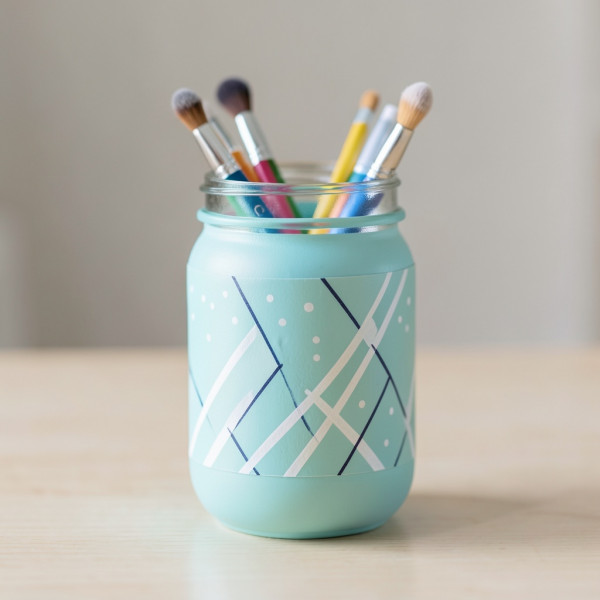 Personalized Painted Mason Jar Organizer