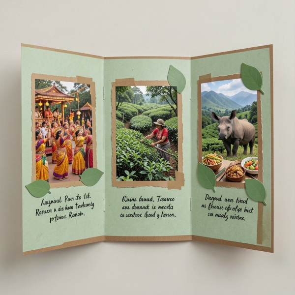 Handmade Assam Travel Brochure Scrapbook
