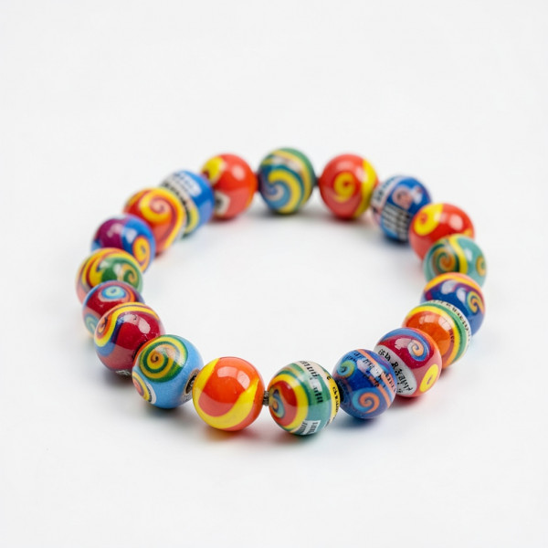 Recycled Paper Bead Necklace