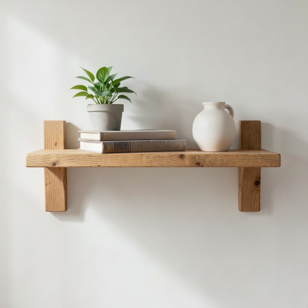 Rustic Wooden Wall Shelf