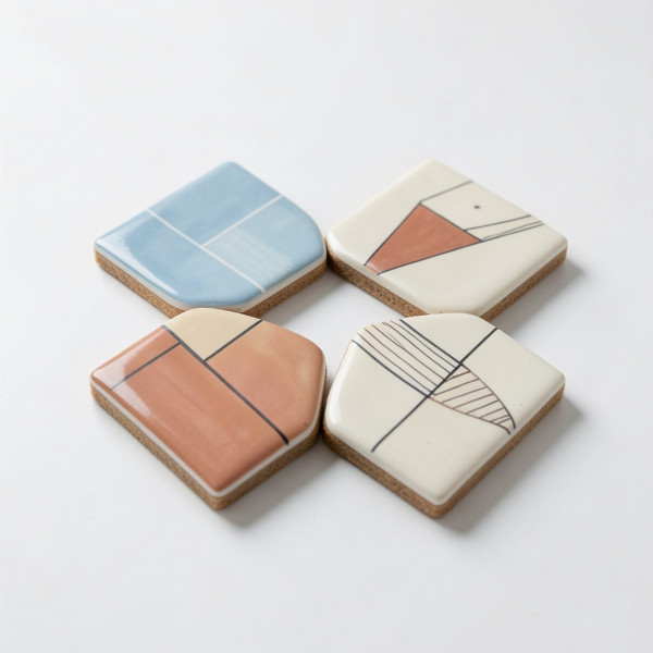 Ceramic Tile Coaster Set